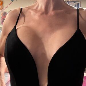 FLASH PRICE DROP TODAY ONLY Black Plunge Neckline Dress